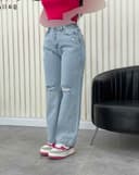 شلوار بگ زانو زاپ(B)کد001147