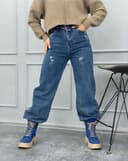 شلوار نیم بگ زخمی (K) کد 001667