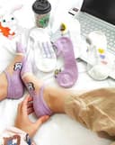 جوراب زیرقوزکی توری بنفش (G0109)