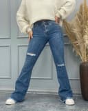 شلوار بوت کات زانو زاپ (L) کد001718