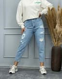 شلوار مام زاپ دار (L) کد 001756