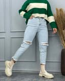 شلوار مام زانو زاپ (K) کد 001759