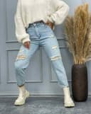 شلوار مام زاپ دار (L) کد 001743