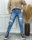 شلوار مام زاپ دار(B)کد001486