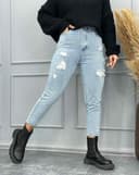 شلوار مام زاپ دار (L) کد001848