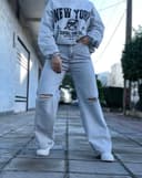 شلوار بگ زانو زاپ (L) کد 001911