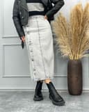 دامن جین جلو دکمه(L)کد001742