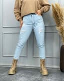 شلوار مام زاپ دار (L)کد001847