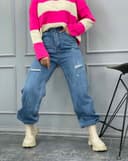 شلوار بگ زاپ دار(L)کد001700