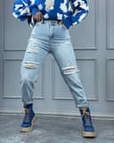 شلوار مام زاپ دار(AR)کد001936