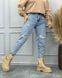 شلوار مام زاپ دار(B)کد001740