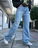 شلوار بگ زاپ دار (L) کد 001914