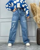 شلوار بگ زاپ دار (L) کد 001913