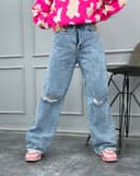 شلوار بگ زانو زاپ(H)کد001562