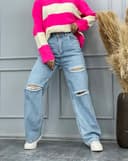 شلوار بگ زاپ دار (L)کد 001907