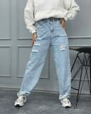 شلوار نیم بگ  زاپ دار(AR)کد001879