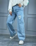 شلوار بگ زاپ دار (F) کد001902