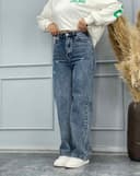 شلوار بگ زخمی(L) کد 001912