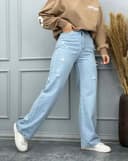 شلوار بگ زاپ دار (L) کد 001757