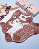 جوراب مچی خانواده ی خرسی قهوه ای (G0131)