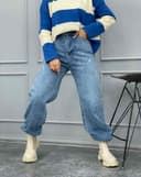 شلوار بگ زخمی(L)کد001674