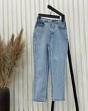 شلوار مام کمر نیم کش ساده(B)کد001106