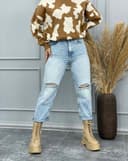 شلوار مام زاپ دار(T)کد001576