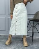 دامن جین جلو دکمه (K) کد 001570