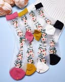 جوراب ساقدار توری گلدار (G0128)