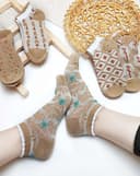 جوراب برجسته قهوه ای کد(G086)