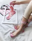 جوراب ساقدار توری هلو (G0142)