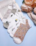 جوراب طرح برجسته گل گلی (G0104)