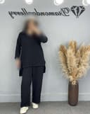 ست مانتو شلوار پانچ جلو بسته(3)کد1641