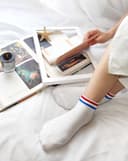 جوراب دوخط آبی قرمز(G0120)